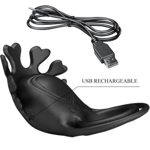 Ruben Vibratorring 7 Vibrationen Schwarzes Silikon von Pretty Love Male