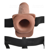 Verstellbarer Gurt mit realistischem Penis und Hoden und Vibrator, wiederaufladbar 17,8 cm von Fetish Fantasy Series | Fesselliebe.de