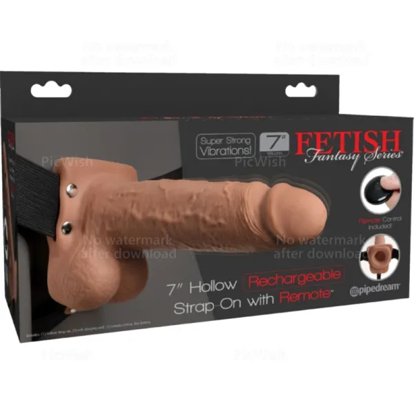 Verstellbarer Gurt mit realistischem Penis und Hoden und Vibrator, wiederaufladbar 17,8 cm von Fetish Fantasy Series | Fesselliebe.de