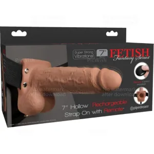 Verstellbarer Gurt mit realistischem Penis und Hoden und Vibrator, wiederaufladbar 17,8 cm von Fetish Fantasy Series