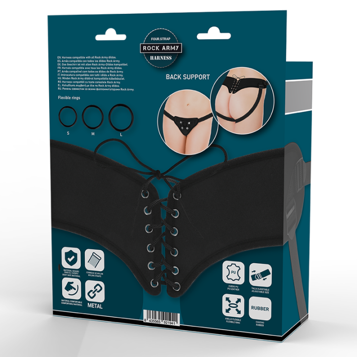 Verstellbarer Gurt und Flexible Ringe von Rock Army | Fesselliebe.de