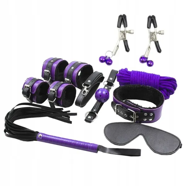 Bdsm Set 8pcs Purble / Black, von Secretplay 100% Fetish | Fesselliebe.de