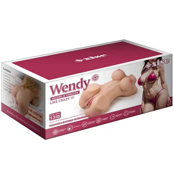 Wendy Saugender weiblicher Torso mit Vibration und mit Fernbedienung 6 Kg von Xise | Fesselliebe.de
