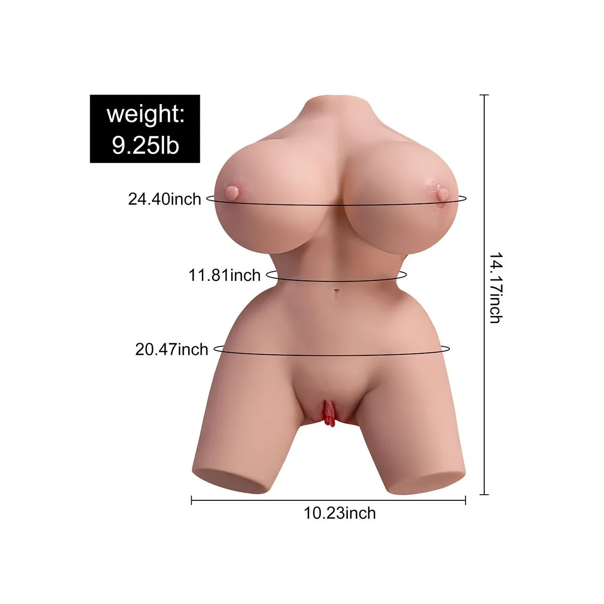 Frieda Realistischer weiblicher Torso mit Vibration 36 cm von Xise | Fesselliebe.de