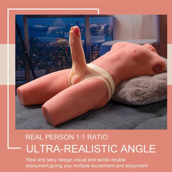 Jason Halbkörper Realistischer männlicher Torso mit Stoss- und Vibrationsmöglichkeiten 55 cm von Xise | Fesselliebe.de