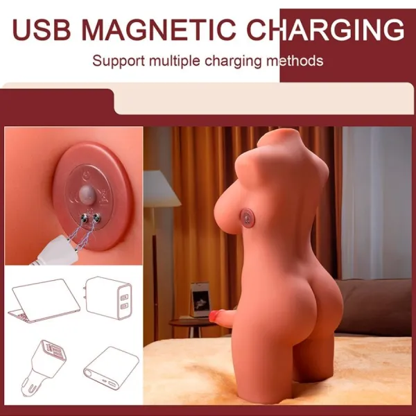 Miah Lady Boy weiblicher Torso mit Dildo mit Vibration und Stossfunktion 55 cm von Xise | Fesselliebe.de