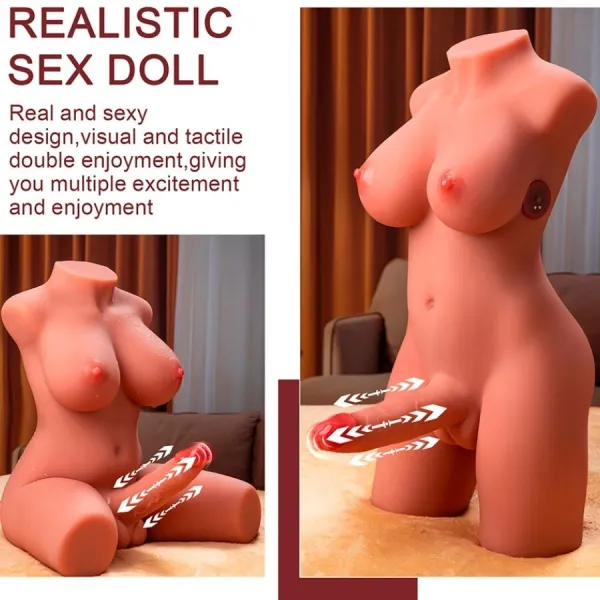 Miah Lady Boy weiblicher Torso mit Dildo mit Vibration und Stossfunktion 55 cm von Xise | Fesselliebe.de