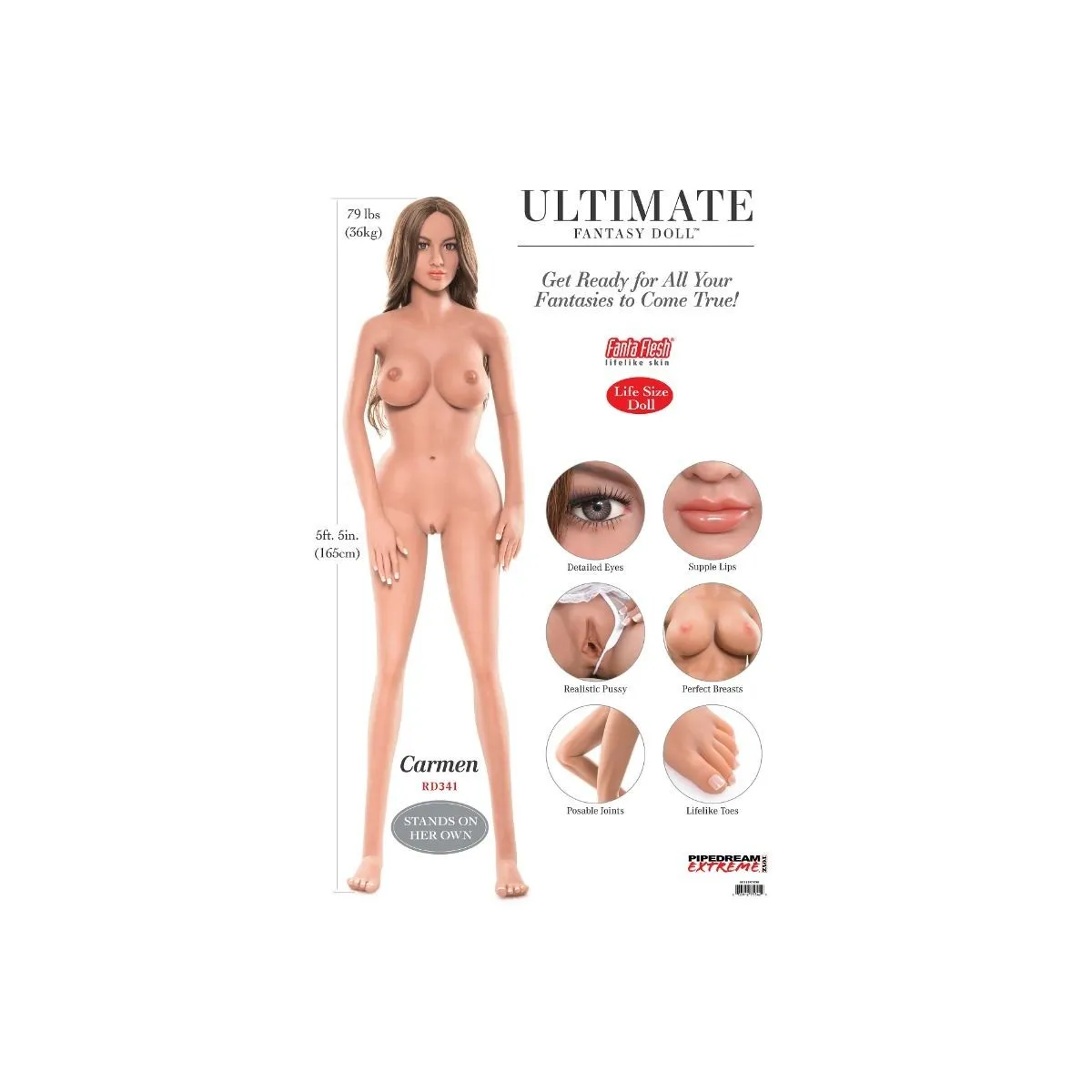 Pipedream Extreme Fantasy Dolls Carmen Puppe 165 cm von Extreme Toyz | Fesselliebe.de