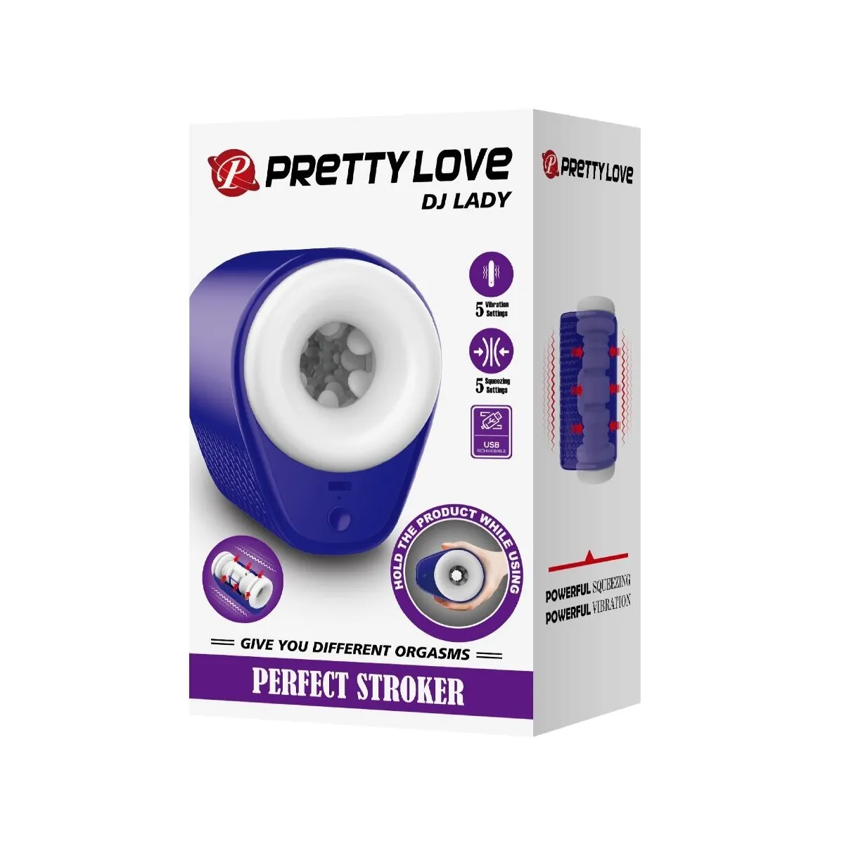 Dj Lady männlicher Masturbator mit Vibration 5 Einstellungen Lila von Pretty Love Male | Fesselliebe.de