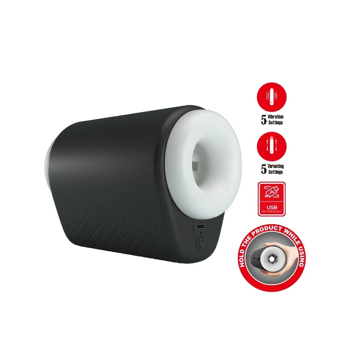 Dj Girl männlicher Masturbator mit Vibration 5 Einstellungen Negro von Pretty Love Male | Fesselliebe.de