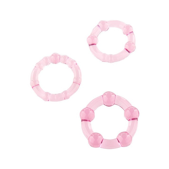 Set aus Drei Rosa Penisringen von Seven Creations | Fesselliebe.de
