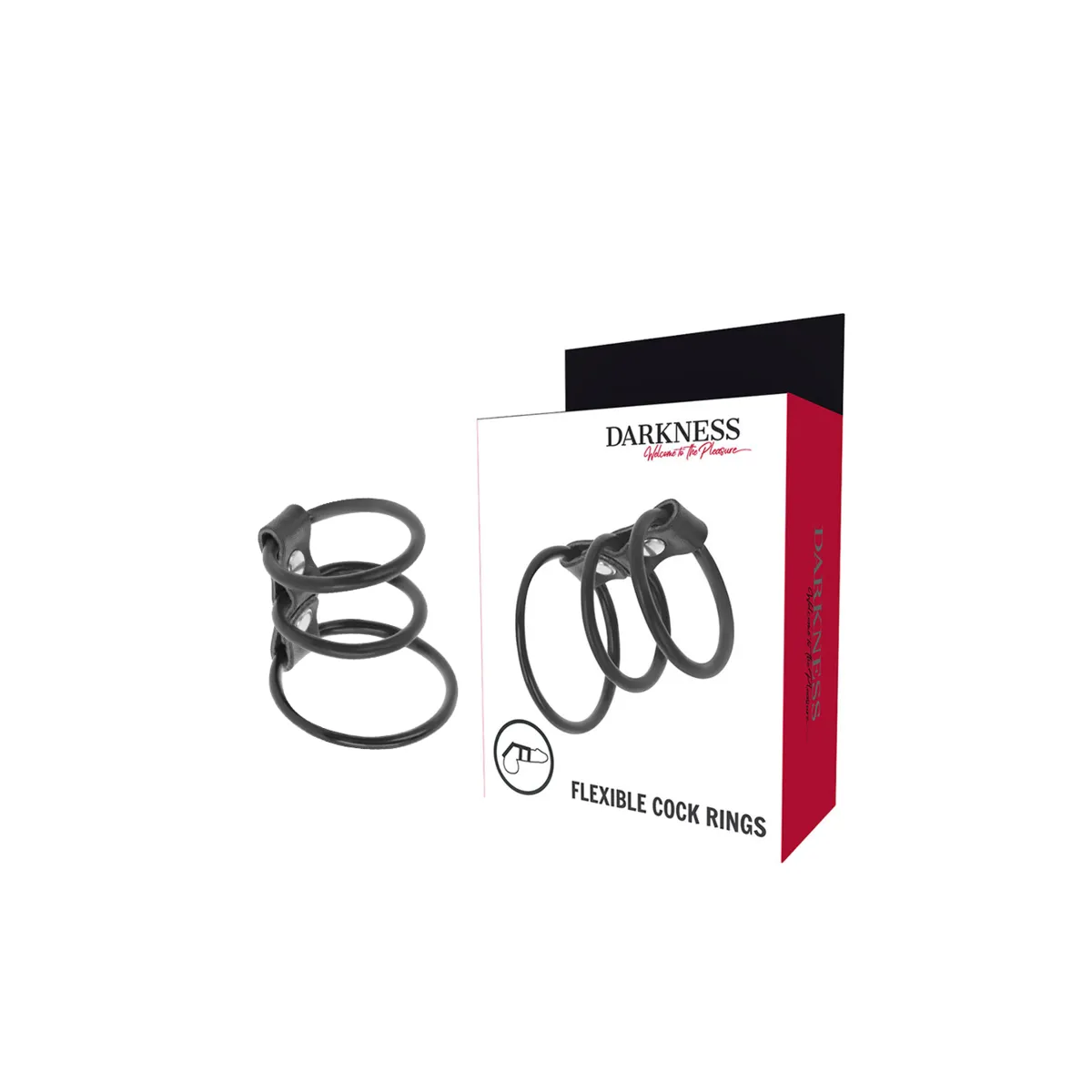 Set aus 3 Flexiblen Penisringen von Darkness Bondage | Fesselliebe.de
