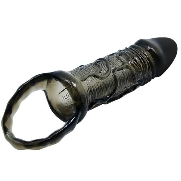 Penis Extender Cover mit Gurt für Hoden Schwarz 13,5 cm von Baile For Him | Fesselliebe.de