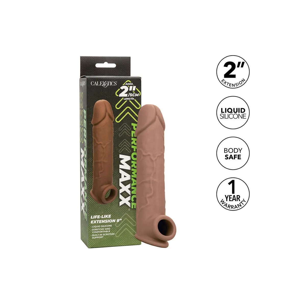Performance Maxx Lebensnahe Extension 8 Braune Haut von Calexotics | Fesselliebe.de