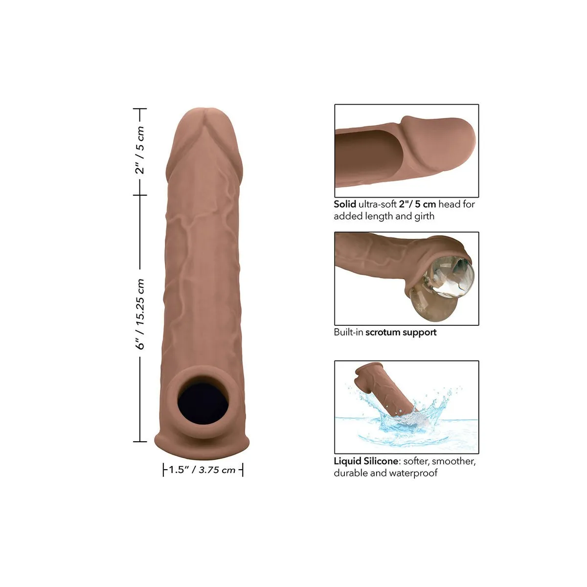 Performance Maxx Lebensnahe Extension 8 Braune Haut von Calexotics | Fesselliebe.de