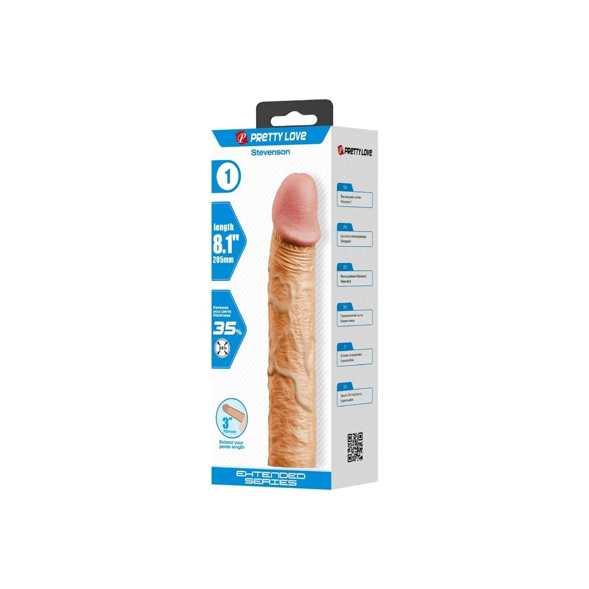 Stevenson Penishülle mit 7,6 cm Verlängerung Fleisch von Pretty Love | Fesselliebe.de