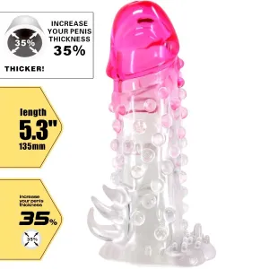 Wilford Realistische Vergrösserungshülse mit Geprägtem Penis Rosa von Pretty Love