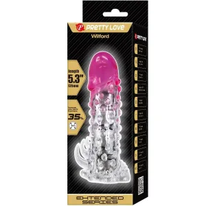 Wilford Realistische Vergrösserungshülse mit Geprägtem Penis Rosa von Pretty Love