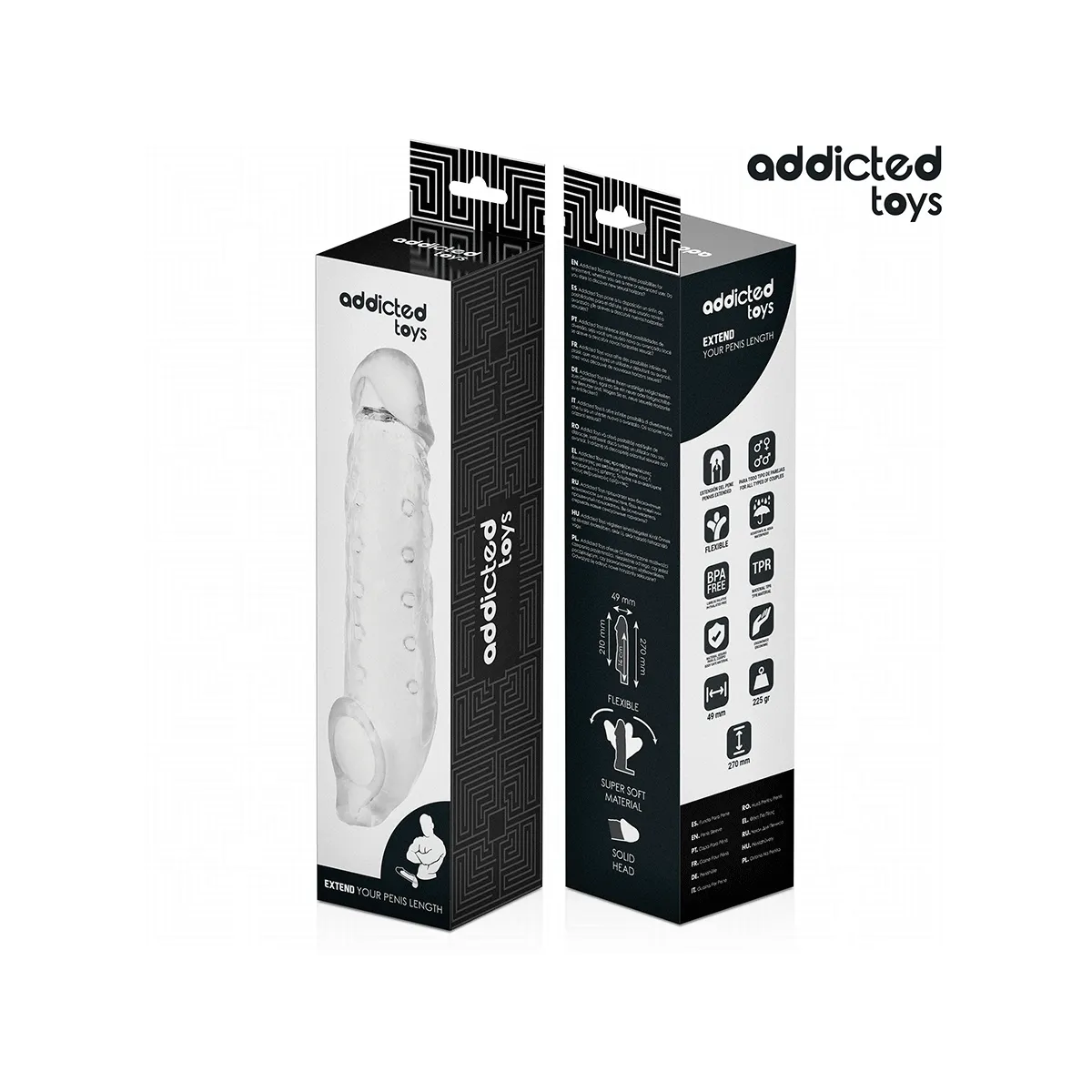 Transparente Penisverlängerung Grösse S 23 cm von Addicted Toys | Fesselliebe.de