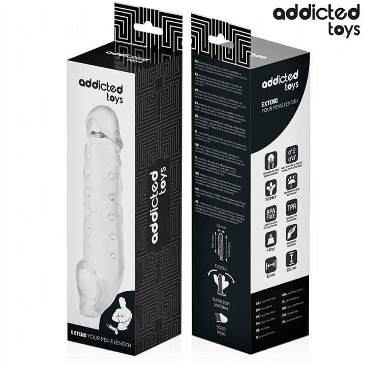 Transparente Penishülse Grösse M 27 cm von Addicted Toys | Fesselliebe.de