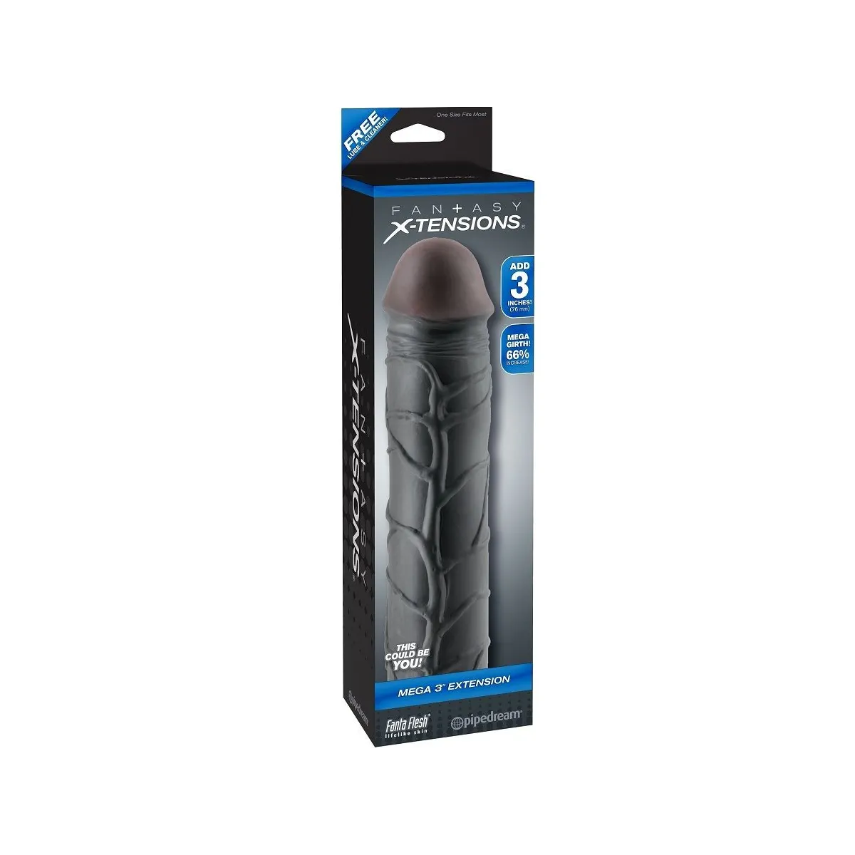 Mega 3 Verlängerung Schwarz von Fantasy X-Tensions | Fesselliebe.de