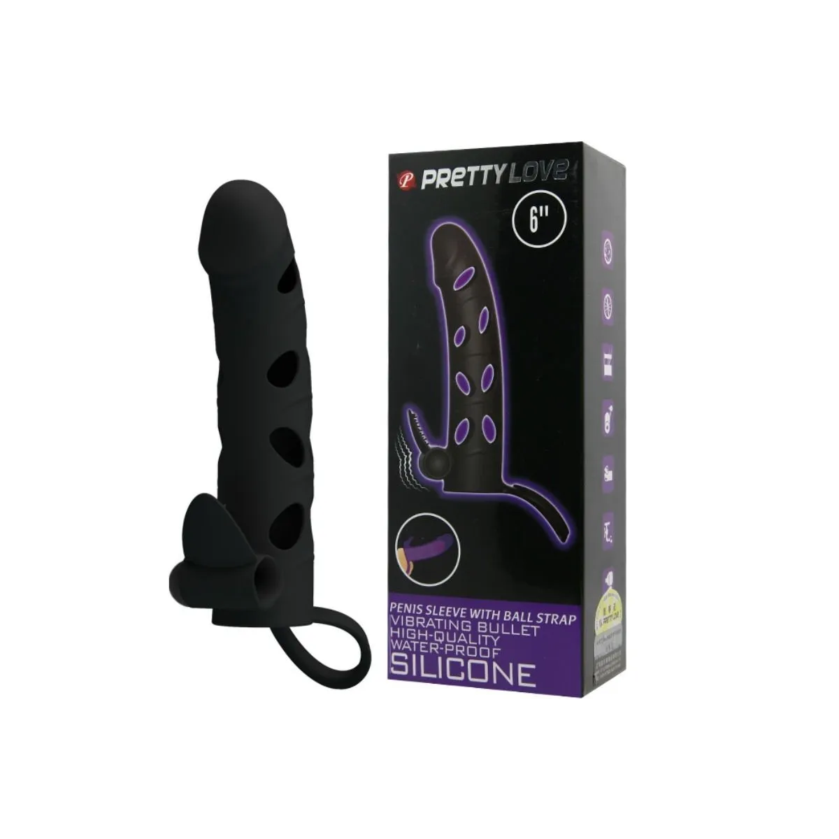 Silikonhülle mit Vibration 15,2 cm von Pretty Love Male | Fesselliebe.de