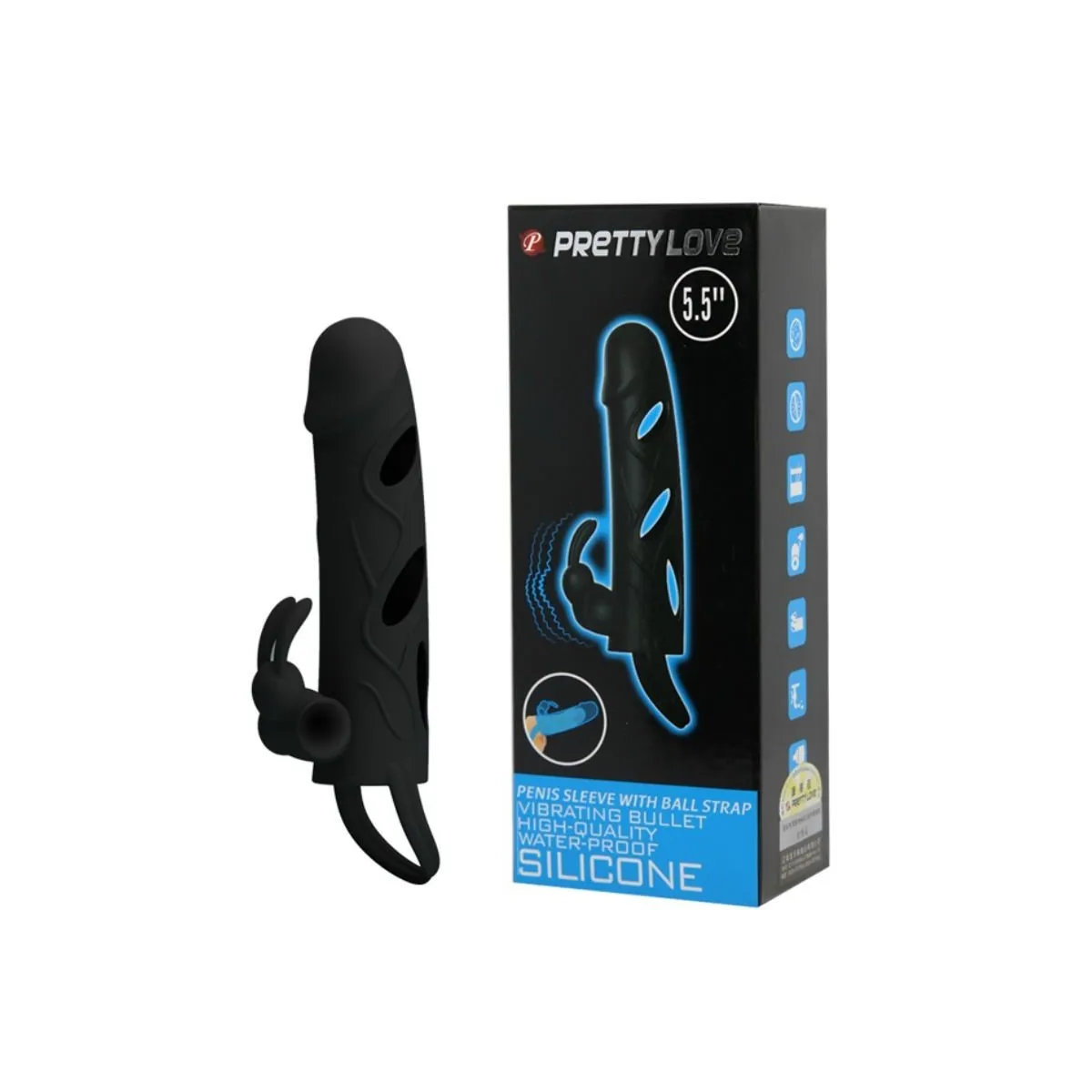 Silikonhülle mit Vibration 14 cm 1,0 von Pretty Love Male | Fesselliebe.de