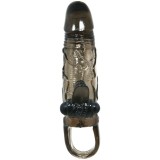 Brave Man Penishülle mit Klitoris und Analstimulation Doppelte Kugel Schwarz 16,5 cm von Baile For Him | Fesselliebe.de