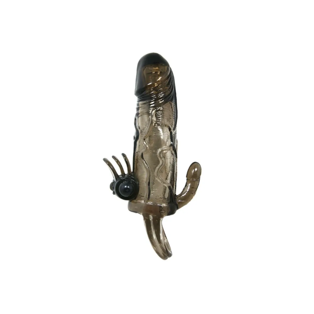 Brave Man Penishülle mit Klitoris und Analstimulation Doppelte Kugel Schwarz 16,5 cm von Baile For Him | Fesselliebe.de