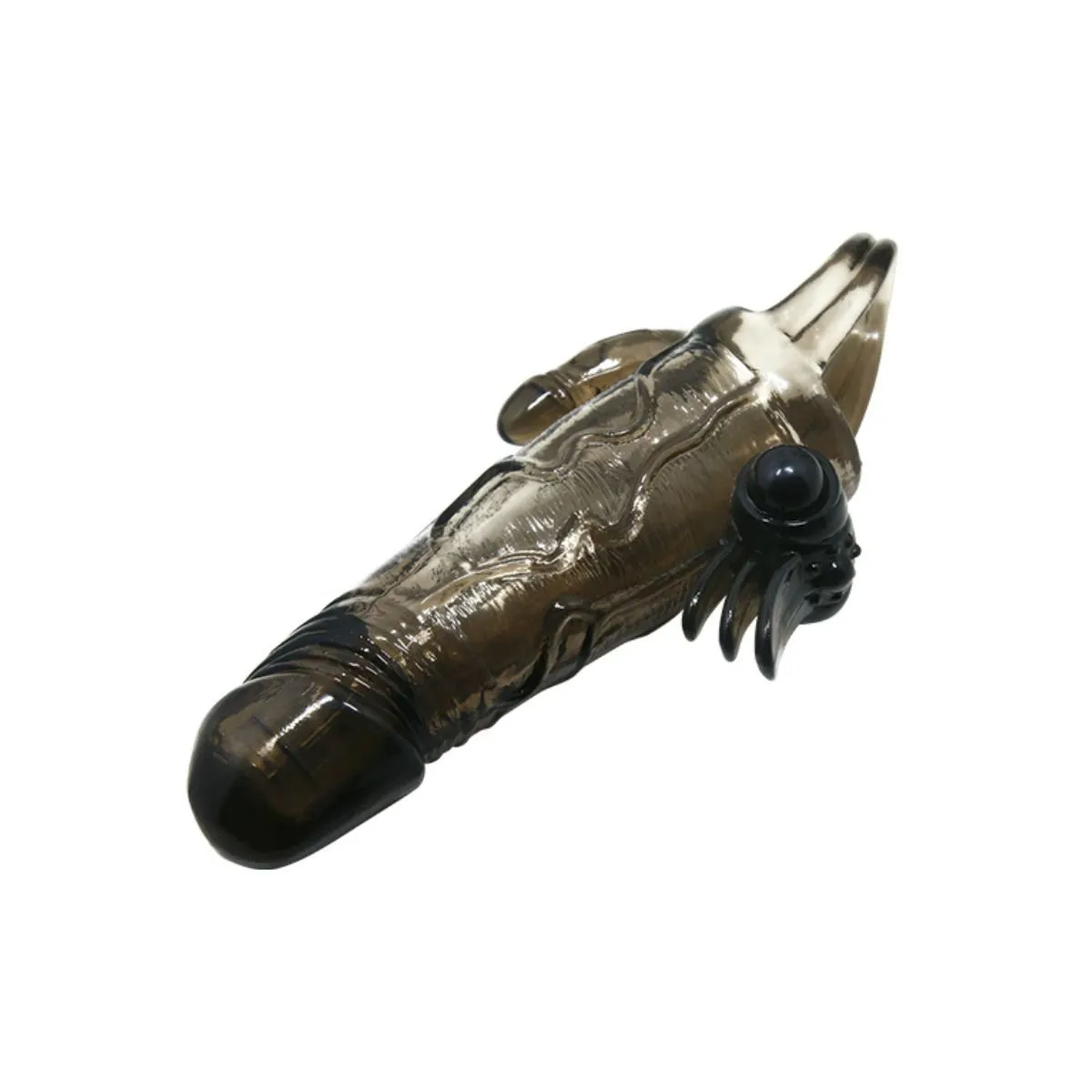 Brave Man Penishülle mit Klitoris und Analstimulation Doppelte Kugel Schwarz 16,5 cm von Baile For Him | Fesselliebe.de