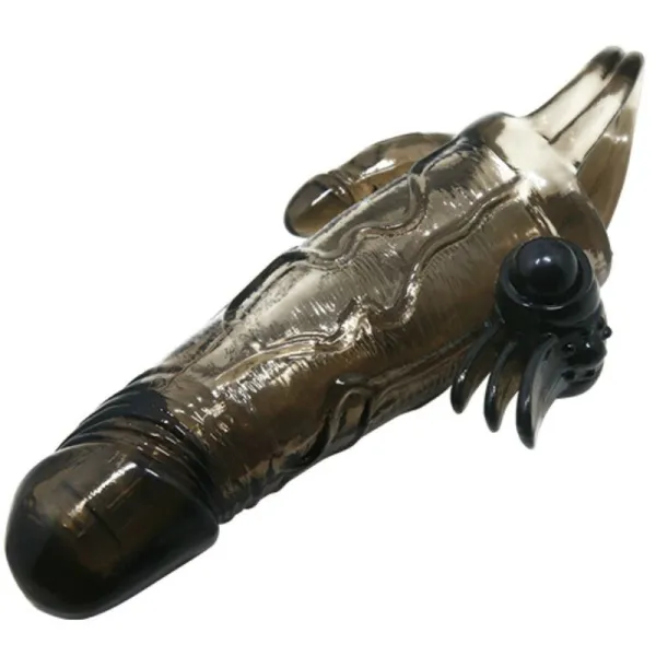 Brave Man Penishülle mit Klitoris und Analstimulation Doppelte Kugel Schwarz 16,5 cm von Baile For Him | Fesselliebe.de