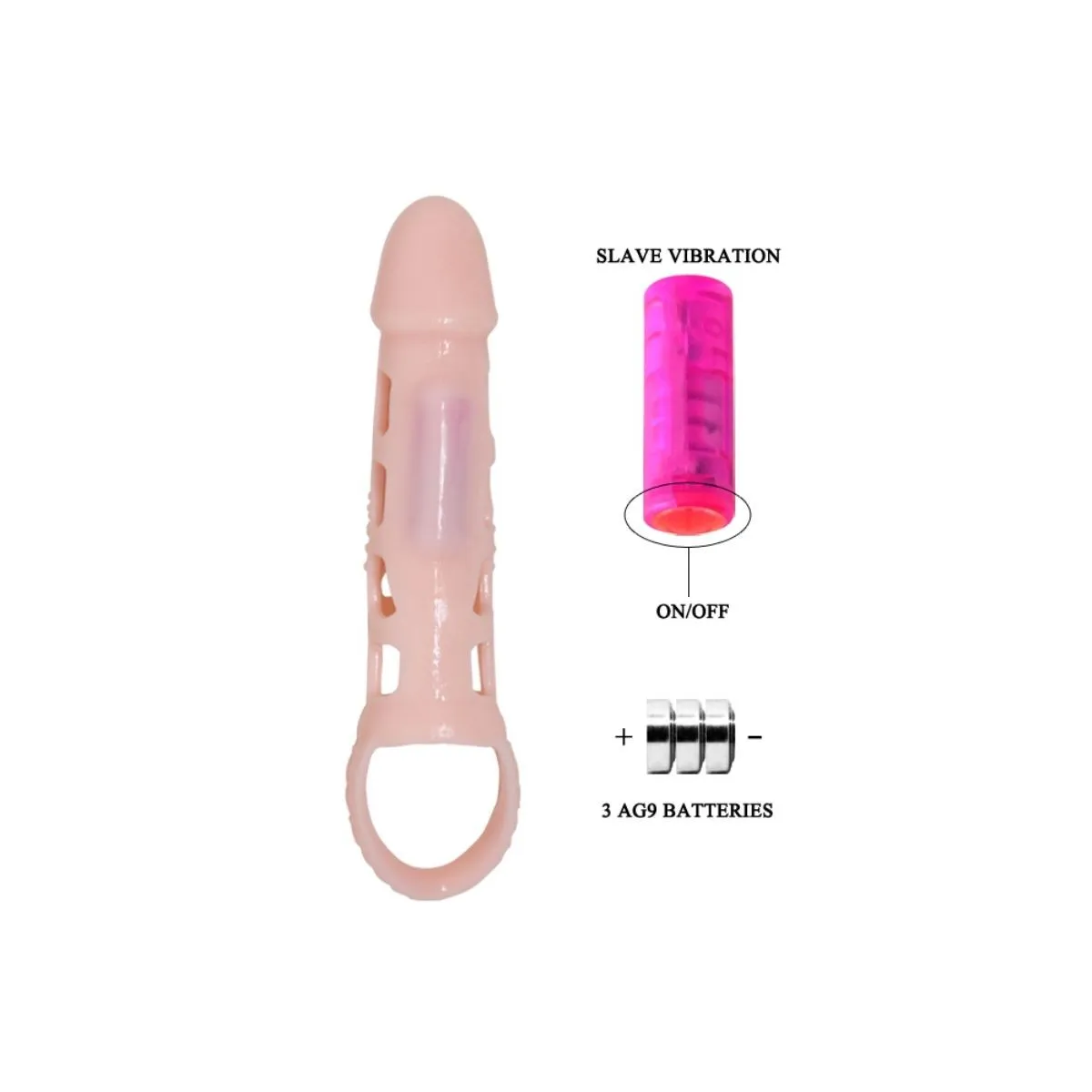 Penis Extender Cover mit Vibration und natürlichem Gurt 13,5 cm von Baile For Him | Fesselliebe.de