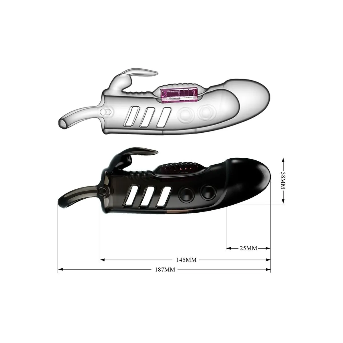 Sloane Rabbit Penishülle Schwarz von Pretty Love | Fesselliebe.de