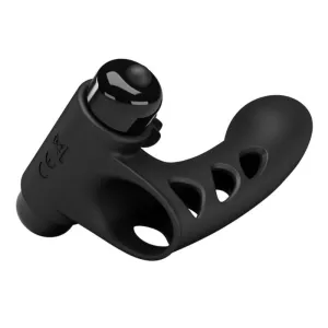 Orlando Schwarze Vibrator-Fingerhülle von Pretty Love Male