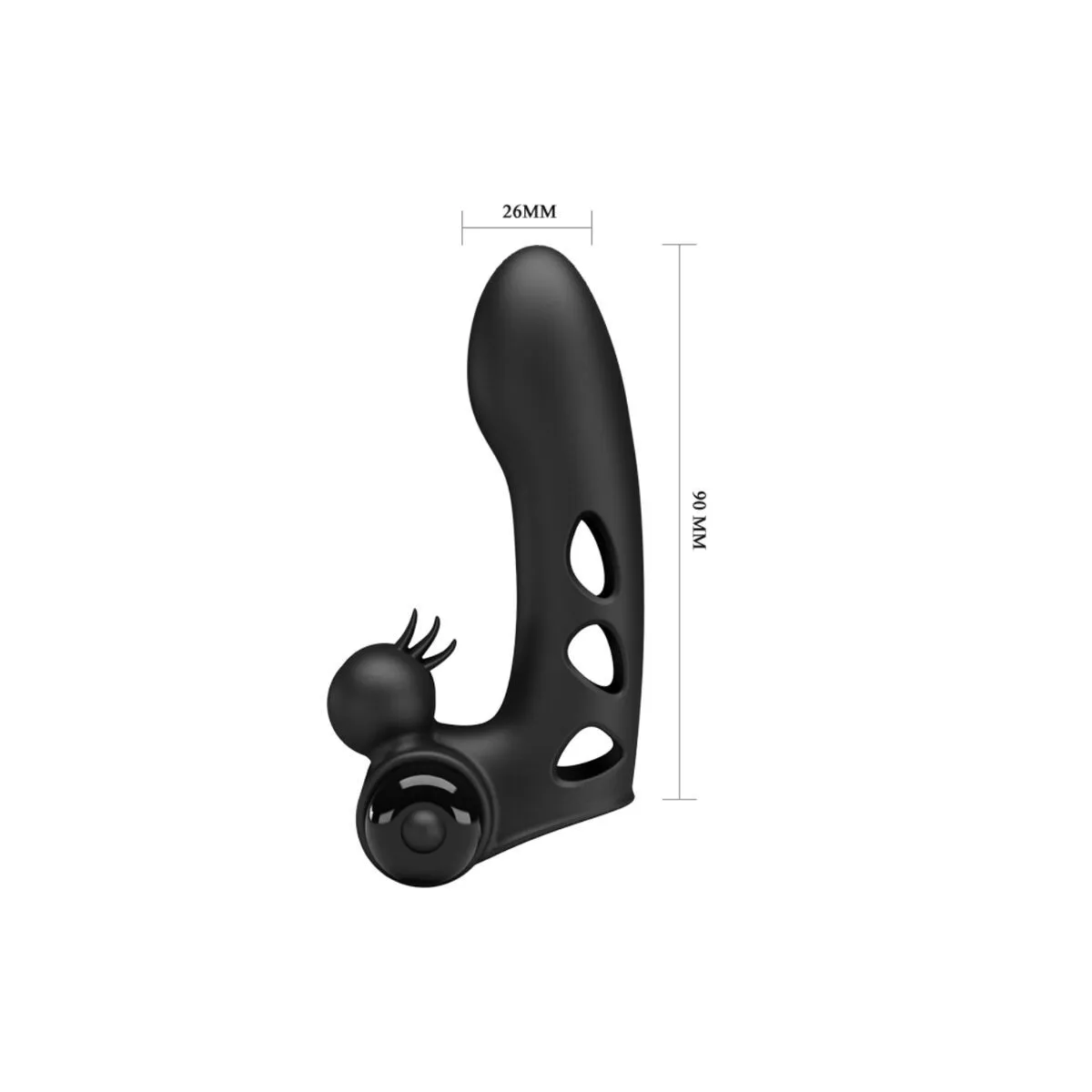Orlando Schwarze Vibrator-Fingerhülle von Pretty Love Male | Fesselliebe.de