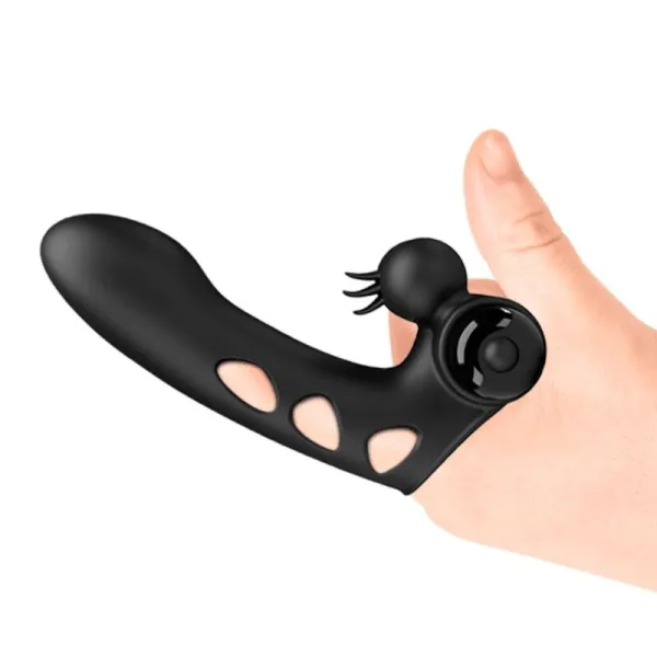 Orlando Schwarze Vibrator-Fingerhülle von Pretty Love Male | Fesselliebe.de