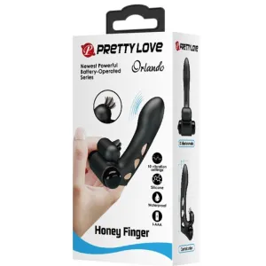 Orlando Schwarze Vibrator-Fingerhülle von Pretty Love Male