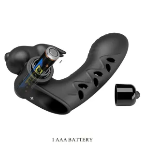 Vance Black Rabbit Vibrator Fingerabdeckung von Pretty Love Male