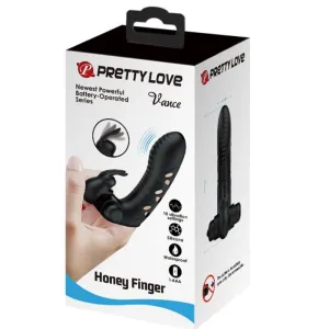 Vance Black Rabbit Vibrator Fingerabdeckung von Pretty Love Male