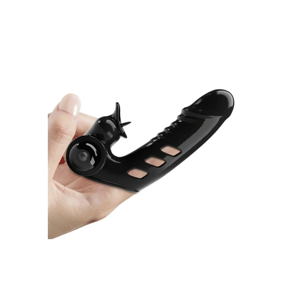 Corbin Schwarze Vibrator-Fingerabdeckung von Pretty Love Male | Fesselliebe.de