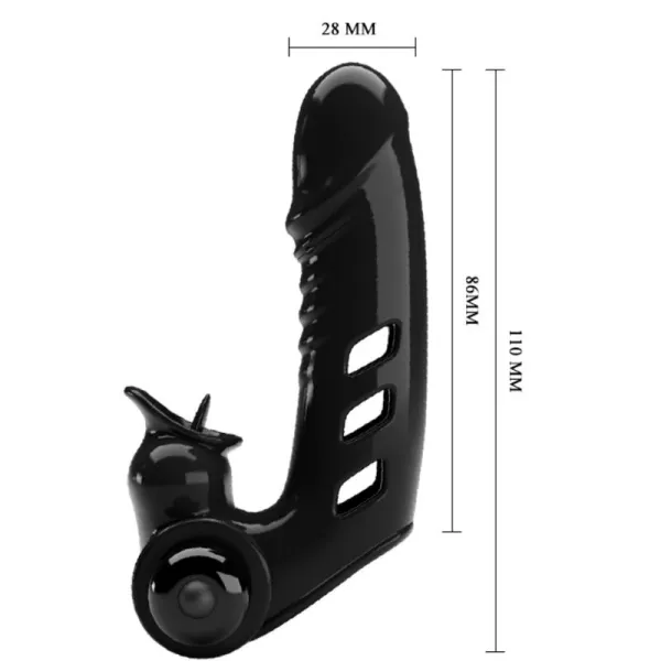 Corbin Schwarze Vibrator-Fingerabdeckung von Pretty Love Male | Fesselliebe.de