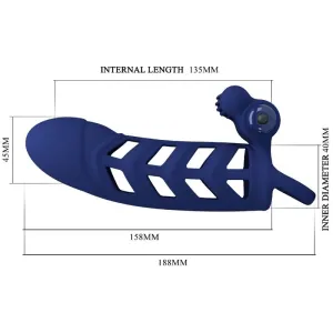 Altaf Vibratorring mit Silikonhülle Blau von Pretty Love Male