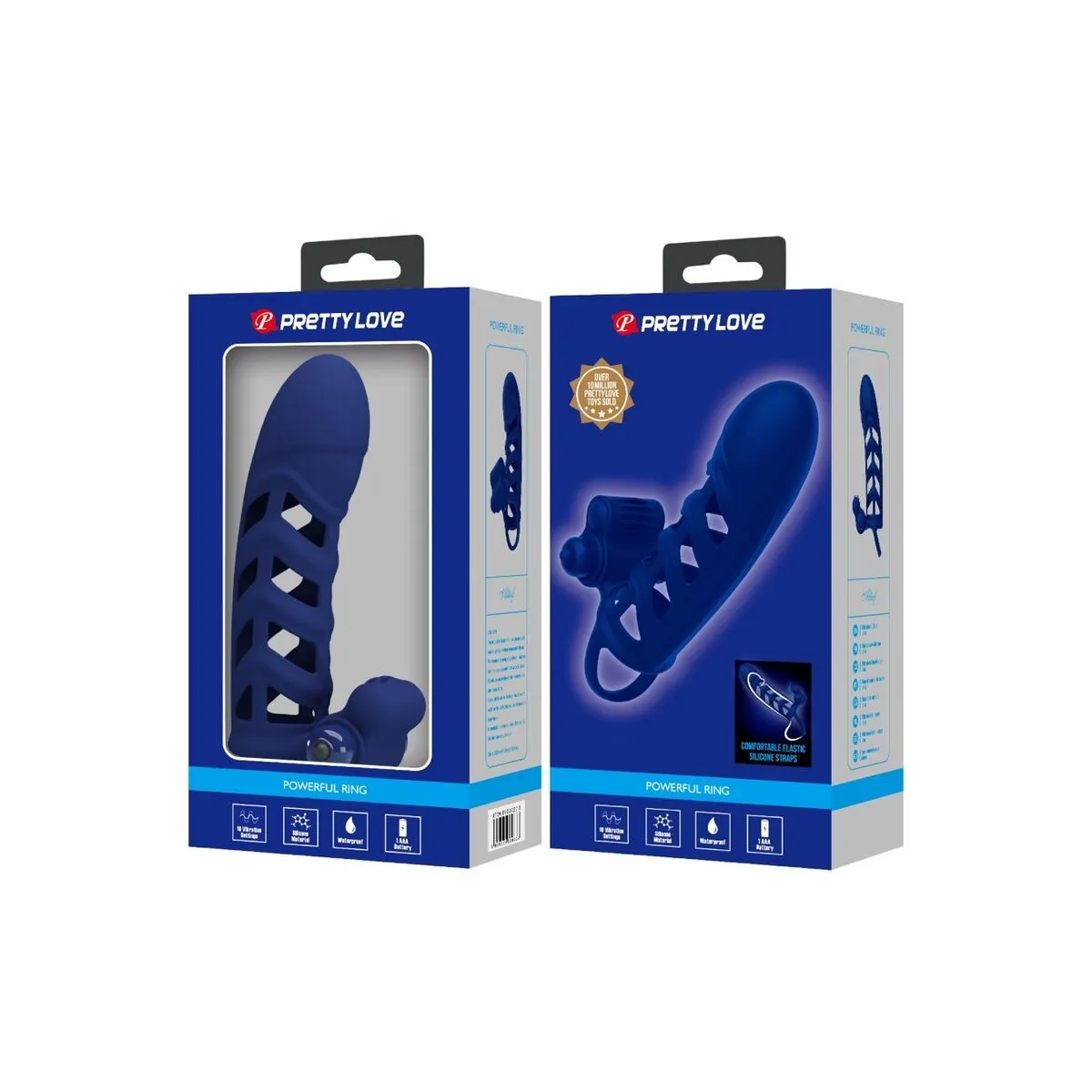 Altaf Vibratorring mit Silikonhülle Blau von Pretty Love Male | Fesselliebe.de