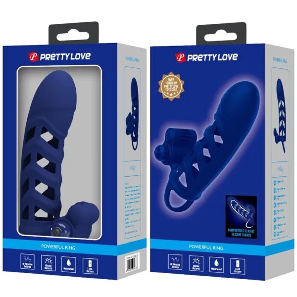 Altaf Vibratorring mit Silikonhülle Blau von Pretty Love Male | Fesselliebe.de