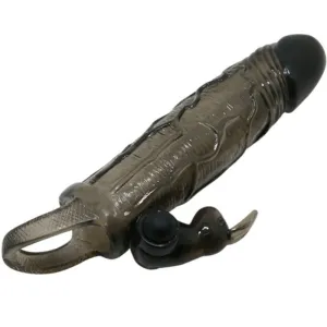 Brave Man Penisabdeckung mit Rabbit Schwarz 16,5 cm von Baile For Him