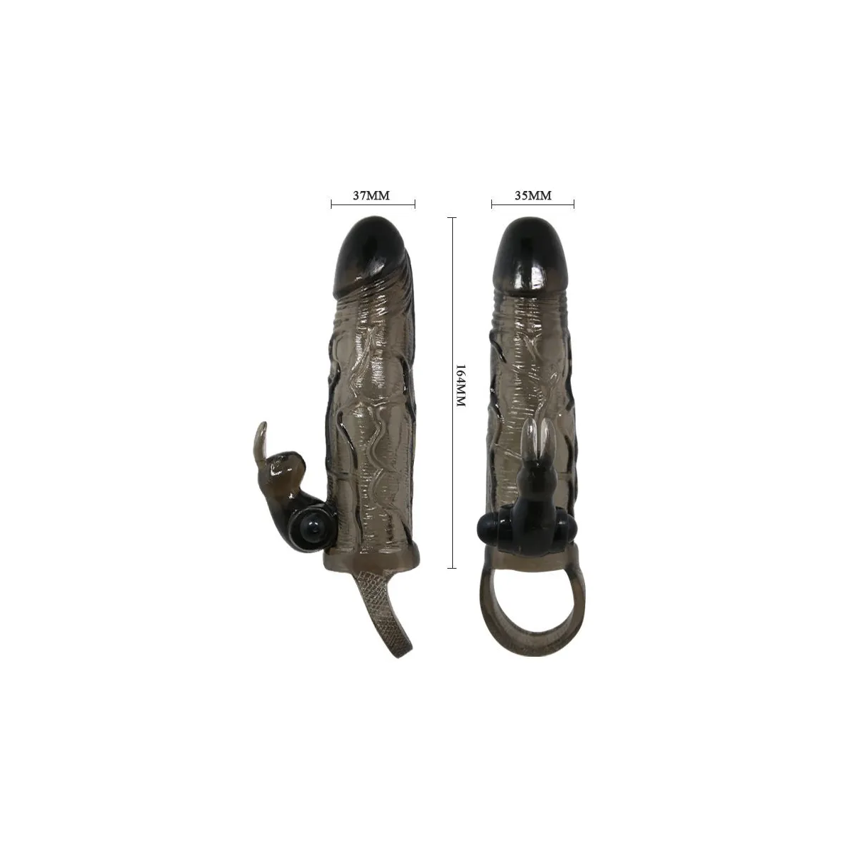 Brave Man Penisabdeckung mit Rabbit Schwarz 16,5 cm von Baile For Him | Fesselliebe.de