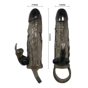 Brave Man Penisabdeckung mit Rabbit Schwarz 16,5 cm von Baile For Him