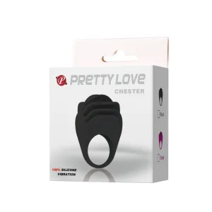 Chester Schwarzer Vibratorring von Pretty Love Male