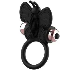 Cockring Schmetterling mit Vibrator Schwarz/ Gold von Coquette Toys