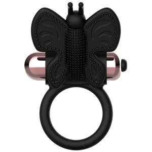 Cockring Schmetterling mit Vibrator Schwarz/ Gold von Coquette Toys